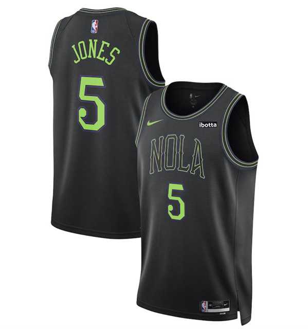 Mens New Orleans Pelicans #5 Herbert Jones Black 2023-24 City Edition Stitched Basketball Jersey Dzhi->->NBA Jersey